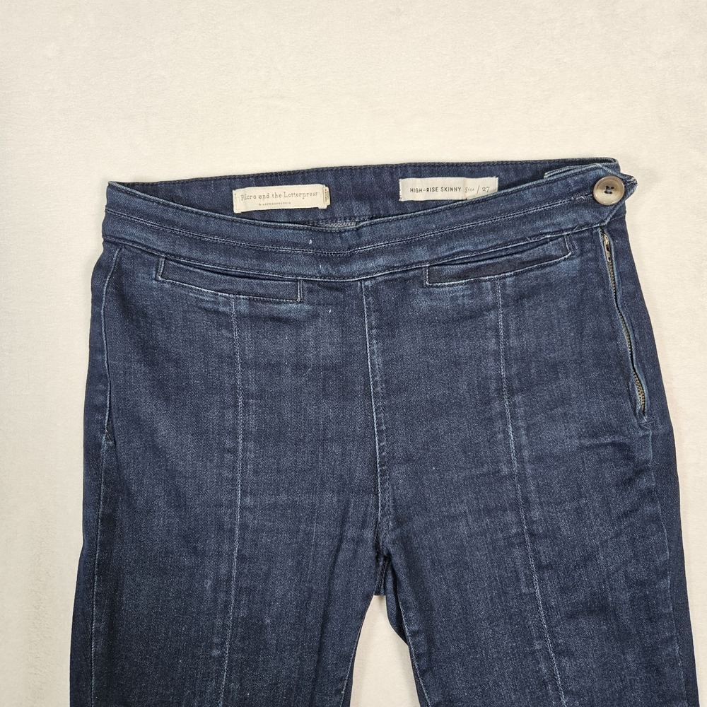 Anthropologie Pilcro and the Letterpress Blue High-Rise Skinny Jean Size 27 - Picture 2 of 11